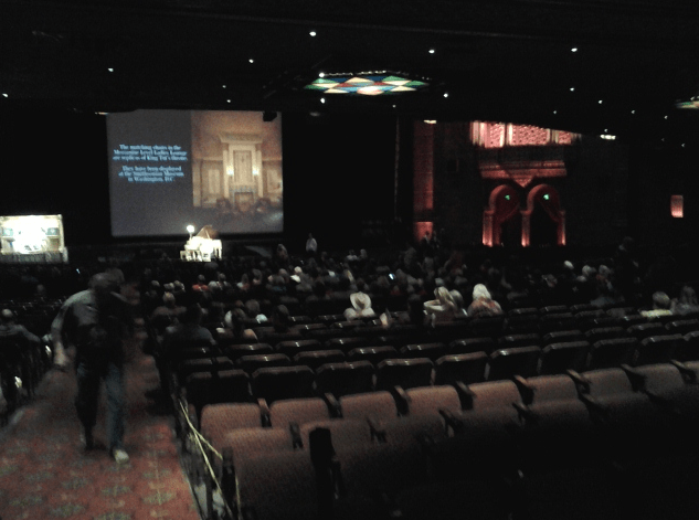 The growing crowd at the screening