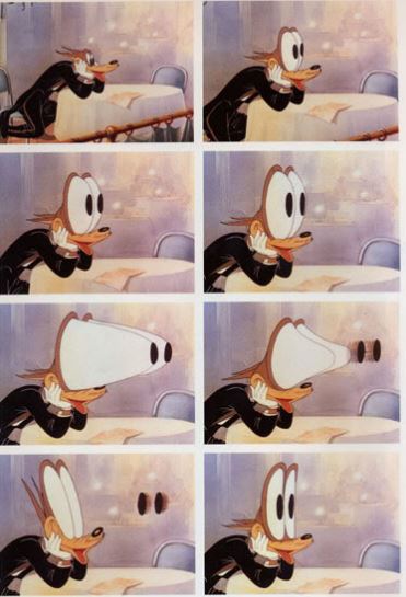 Frames from the 35mm film of Red Hot Riding Hood. Photo credit: John Canemaker, Tex Avery: The MGM Years, 1942-1955.